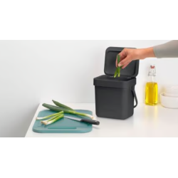 BRABANTIA 209888 Sort & Go , kanta za otpad, 3 litre, siva