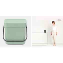 BRABANTIA 211683 Sort & Go , kanta za otpad, 3 litre, jade zelena
