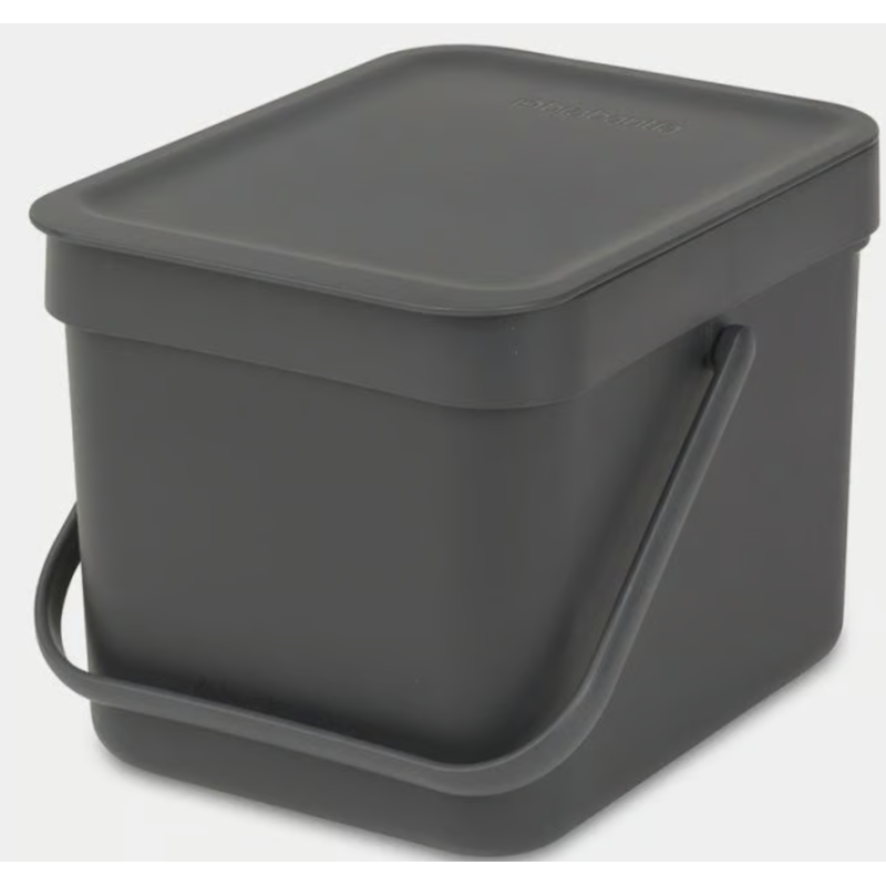 BRABANTIA 109720 Sort & Go , kanta za otpad, 6 litara, siva
