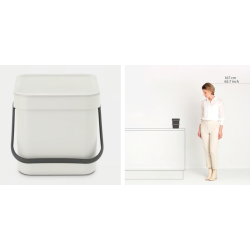 BRABANTIA 213267 Sort & Go , kanta za otpad, 6 litara, svijetlo siva