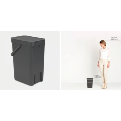 BRABANTIA 109805 Sort & Go , kanta za otpad, 12 litara, siva