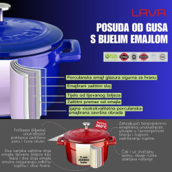 Lava okrugli rebrasti pekač, 30 cm, crveni