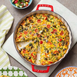 Lava okrugli rebrasti pekač, 30 cm, crveni