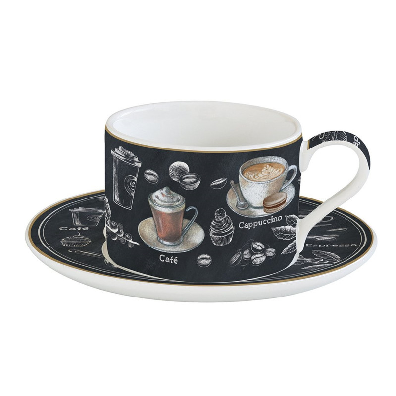 Easy Life Barista šalica za čaj ili kavu s tanjurićem, set za 1 osobu