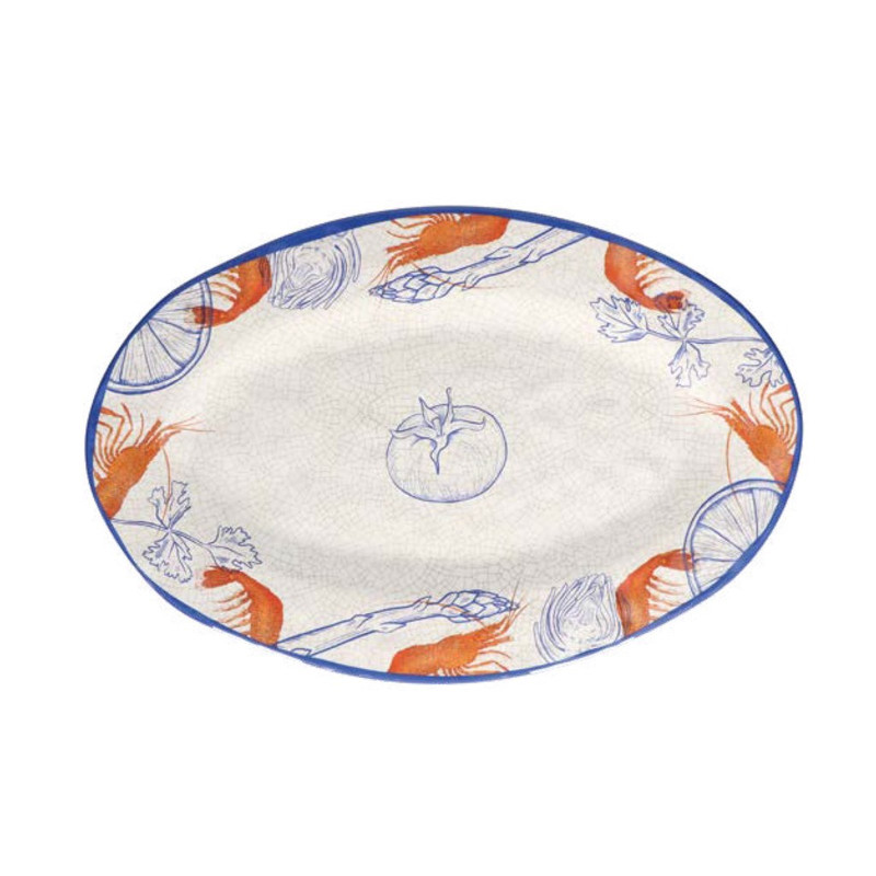 Rose&Tulipani Ocean Life ovalni tanjur za posluživanje od melamina