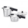FISSLER Vitaquick® Premium ekspres lonci, 6.0 litara + 3.5 litara + stakleni poklopac + umet. za kuh. na pari, 602-410-13-090/0