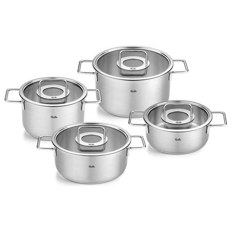 FISSLER Pure Collection® 4-dijelni set inox lonaca sa staklenim poklopcima, za sva grijaća tijela, 086-125-04-000/0